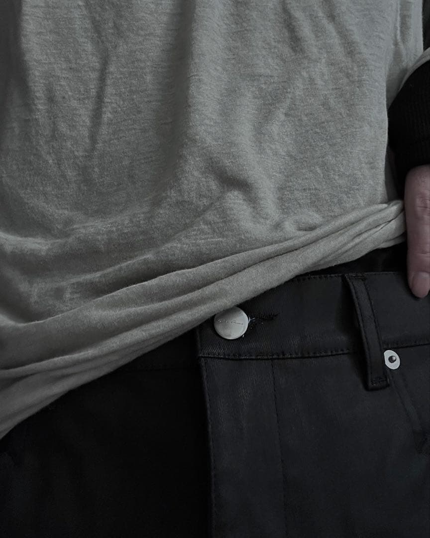 RICKOWENS ブラックデニムハーフパンツ