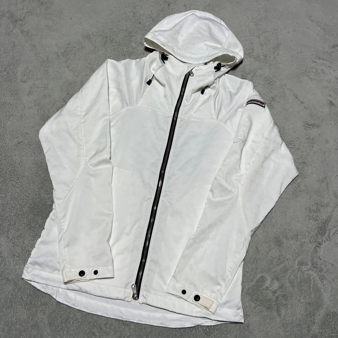 マークアンドロナ　ナイロンジャケット ホワイト　48サイズ　ゴルフウェア 総柄