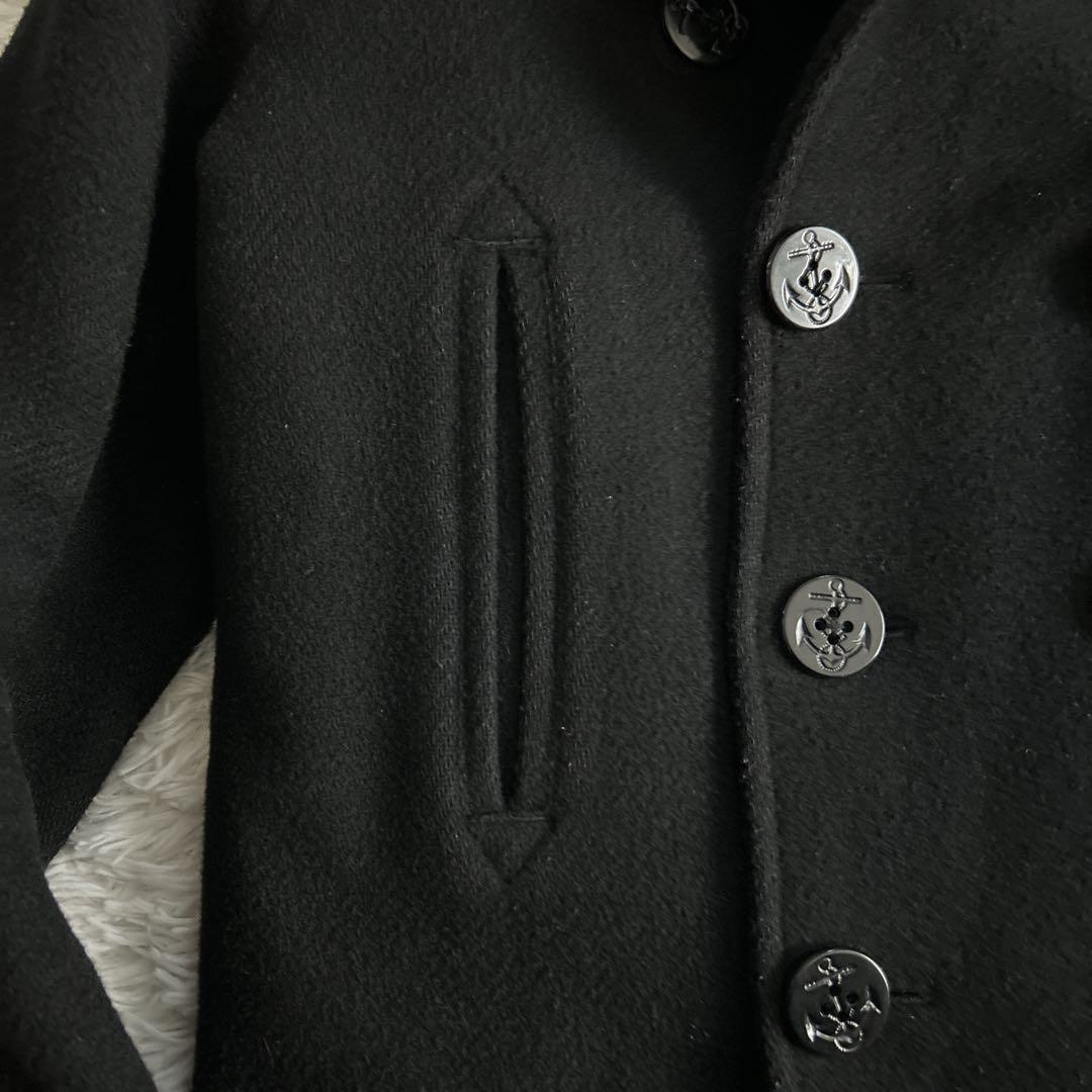 ショット U.S. ダブルピーコート キルティング ウール 黒 40サイズ