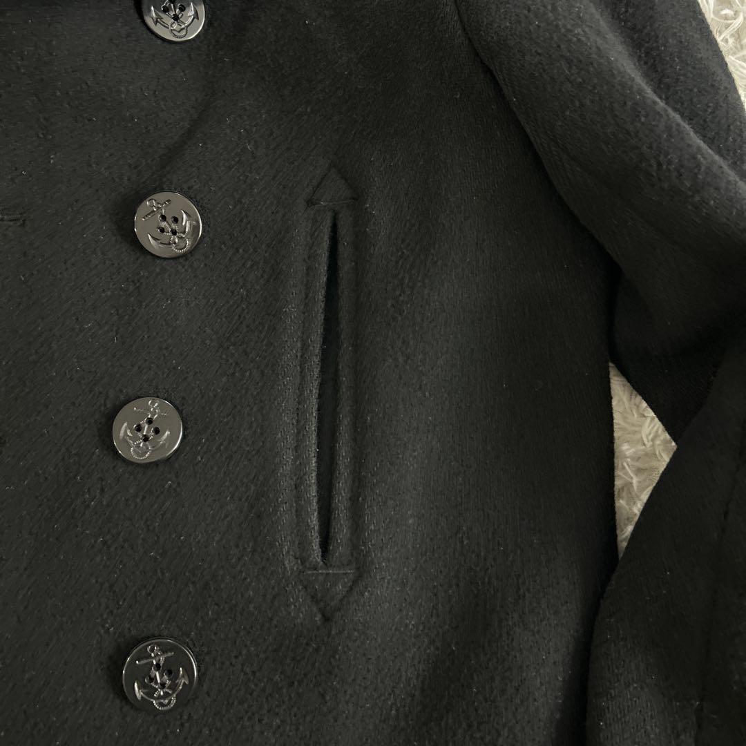 ショット U.S. ダブルピーコート キルティング ウール 黒 40サイズ