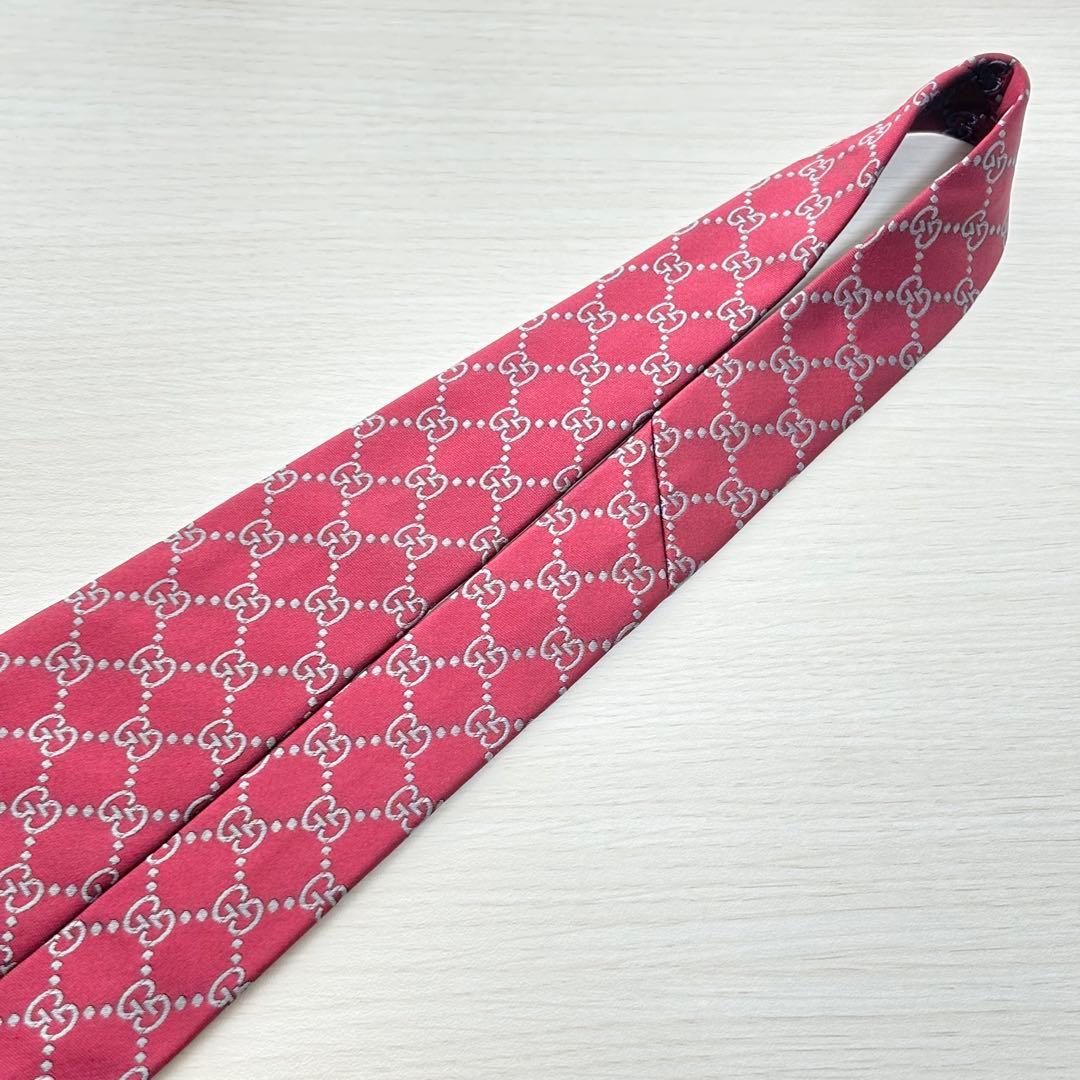 GUCCI グッチ GG柄 ネクタイ 美品 モノグラム ロゴ総柄 ジャガード織り
