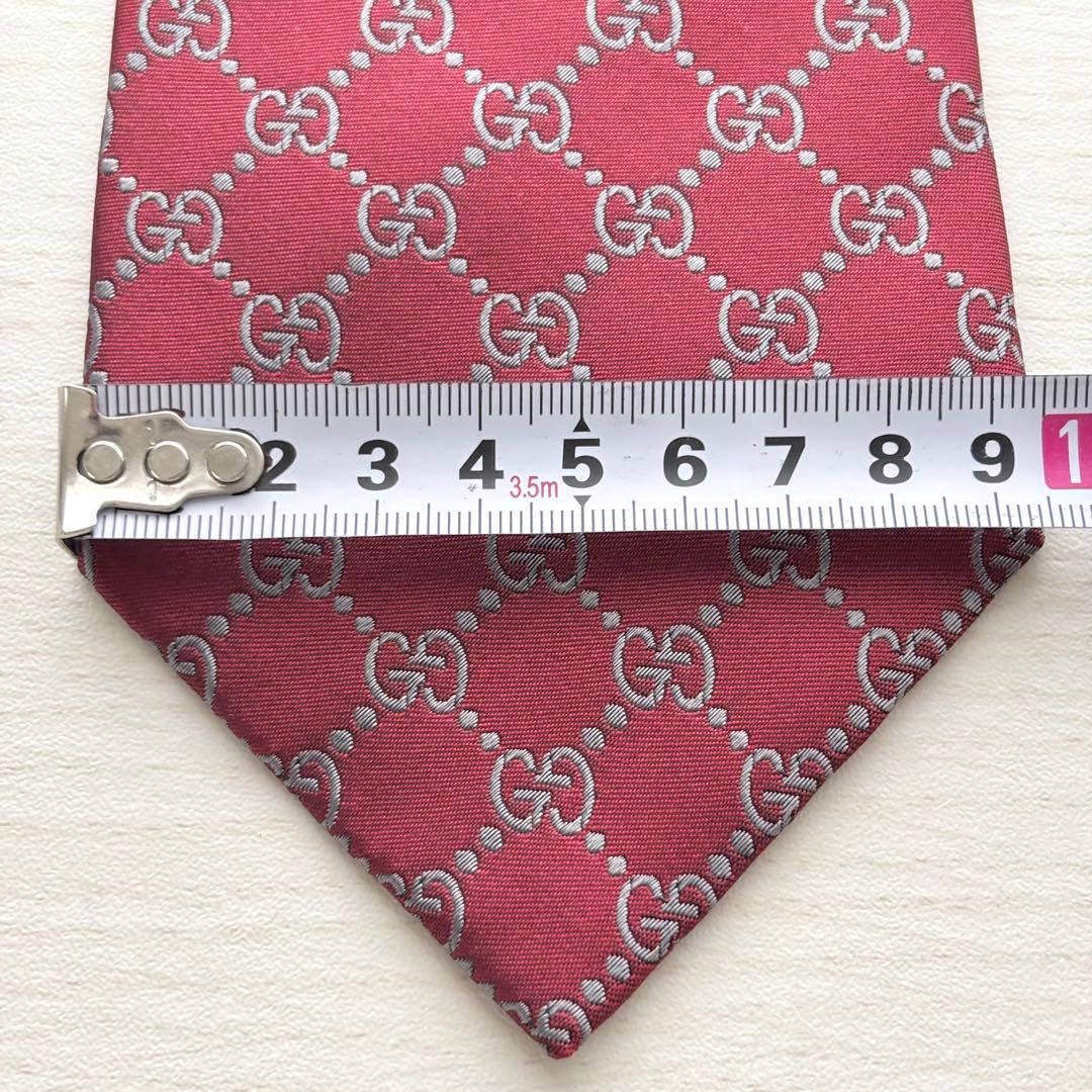 GUCCI グッチ GG柄 ネクタイ 美品 モノグラム ロゴ総柄 ジャガード織り