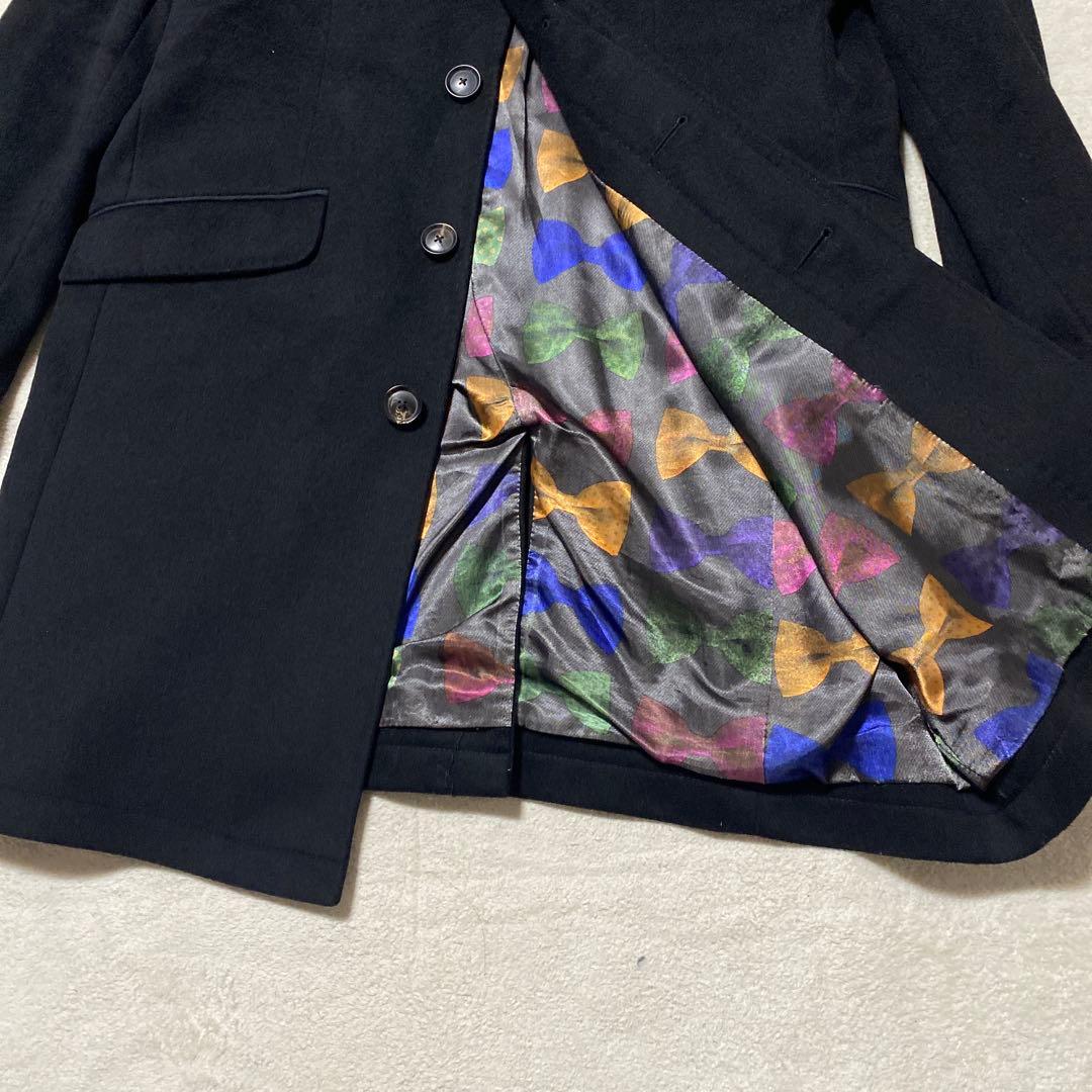 ✨希少✨ TED BAKER ロングチェスターコート　黒　マルチカラー　総柄