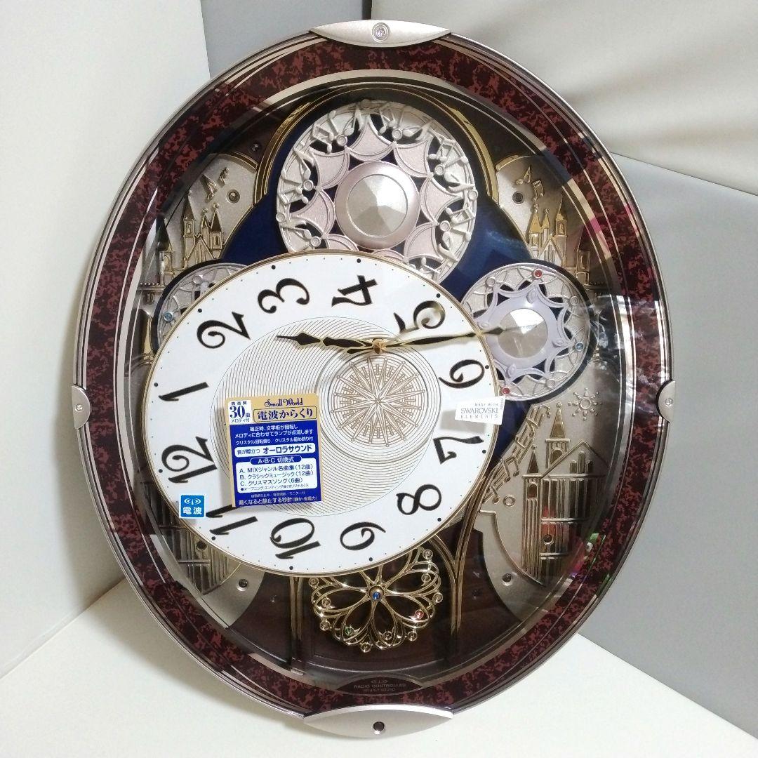 廃盤★ リズム時計 電波からくり時計 スモールワールドノエルN 4MN539RH