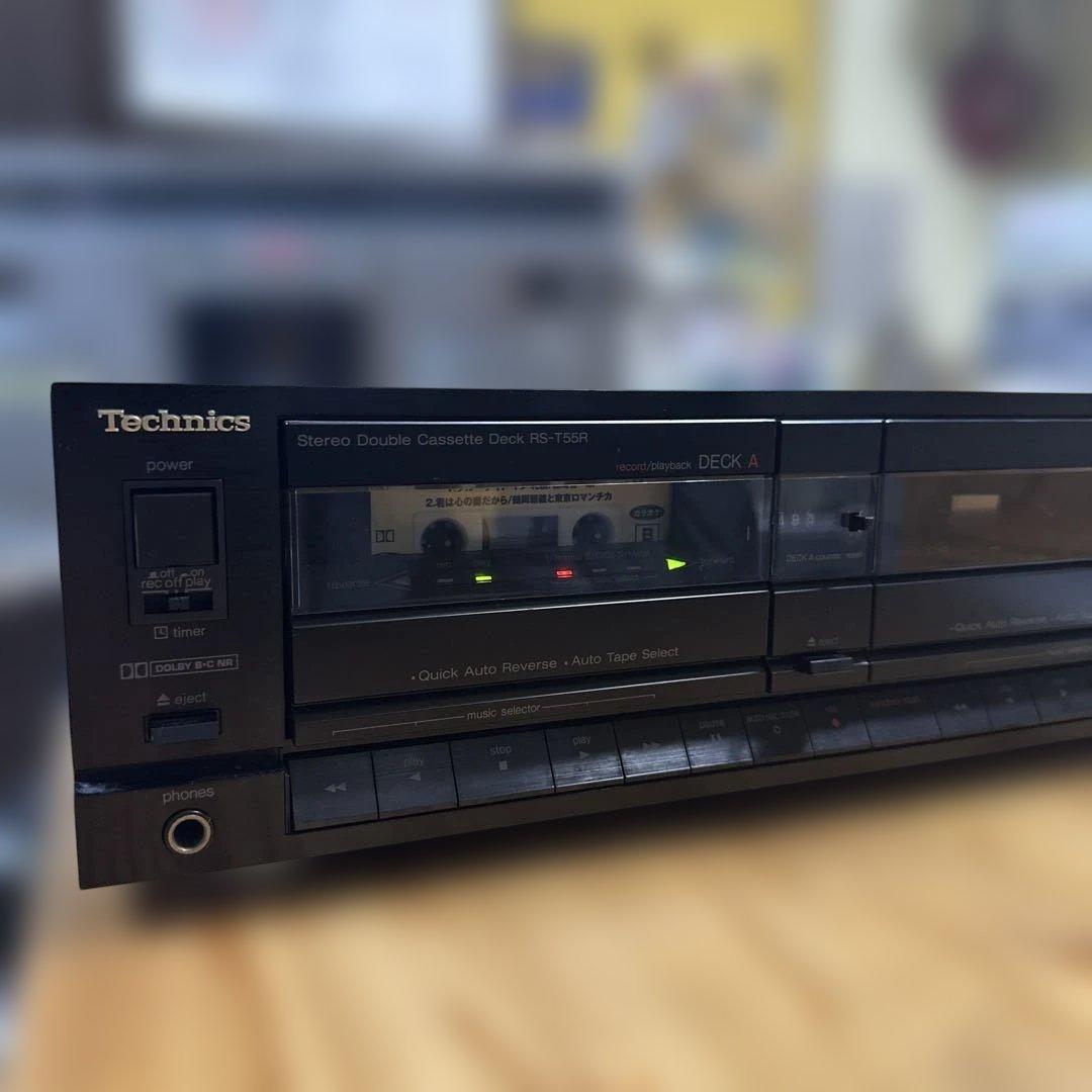 80年代Technics ダブルリバースカセットデッキ RS-T55R 動作品