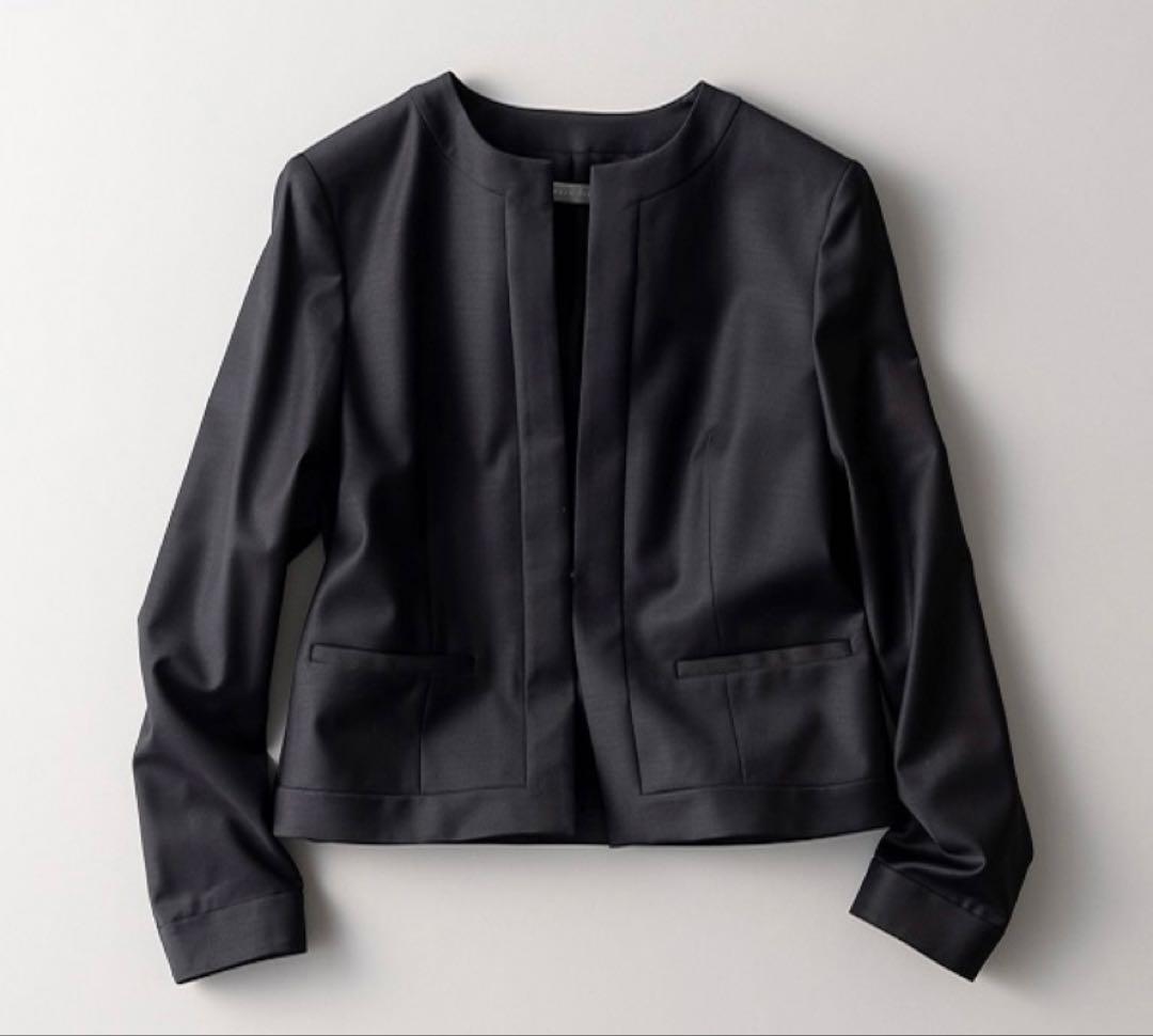 Theory luxeNIKKIAFネイビーノーカラージャケットセオリー40