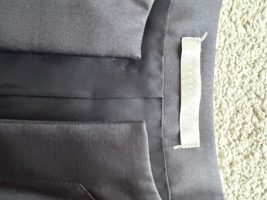 Theory luxeNIKKIAFネイビーノーカラージャケットセオリー40