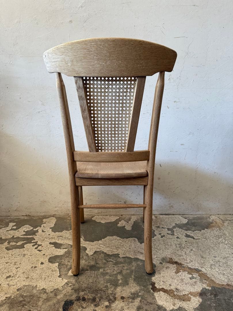 ビンテージ ダイニングラタンチェア　カフェチェア 剥離 no1