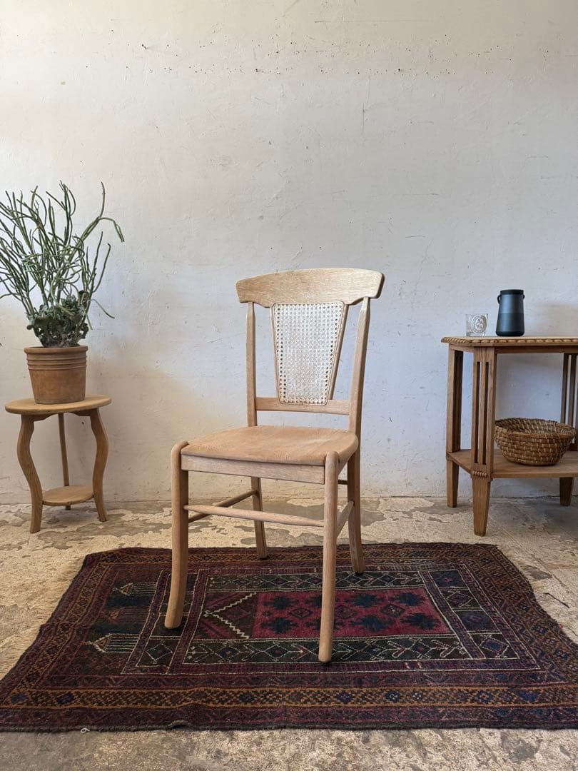 ビンテージ ダイニングラタンチェア　カフェチェア 剥離 no1