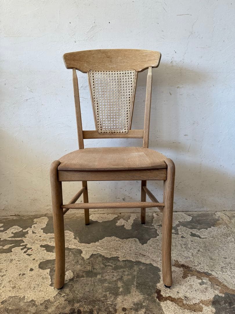 ビンテージ ダイニングラタンチェア　カフェチェア 剥離 no1