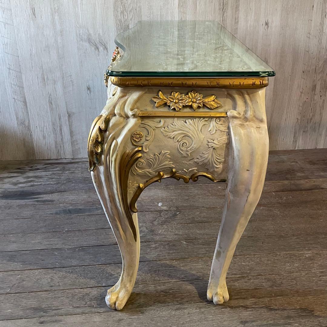 ロココ調 猫脚 アンティーク コンソールテーブル フランス家具 センターテーブル