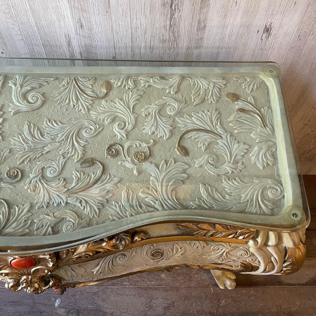 ロココ調 猫脚 アンティーク コンソールテーブル フランス家具 センターテーブル