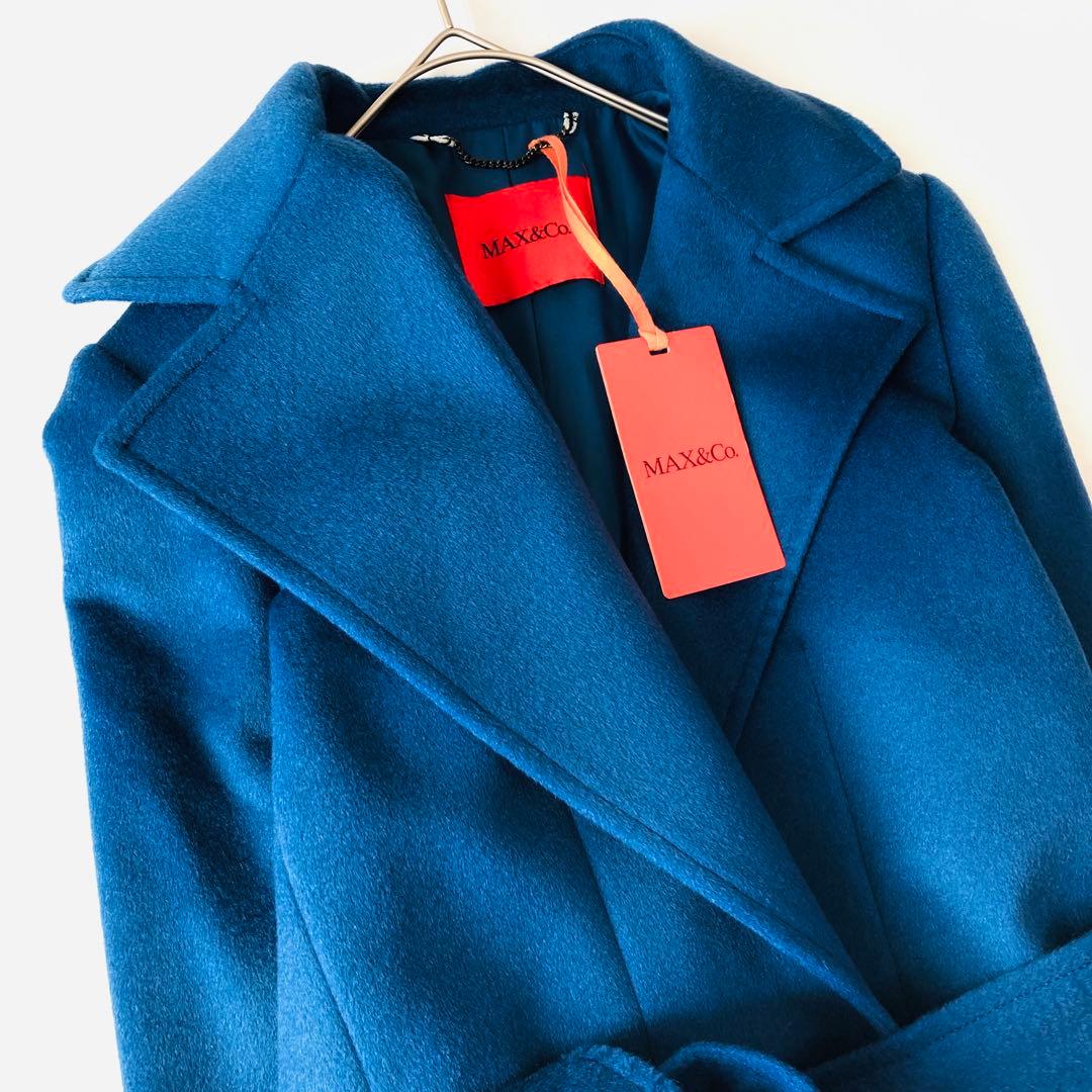 新品タグ付✨️マックスマーラ　ラナウェイ　ガウンコート　ベルテッド　ブルー　36