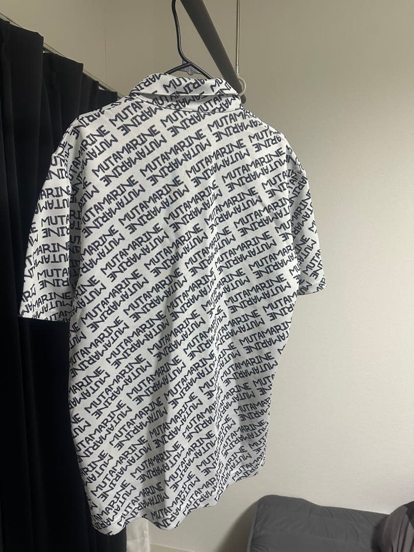 muta ダイアゴナル ジャガード ポロシャツ ホワイト