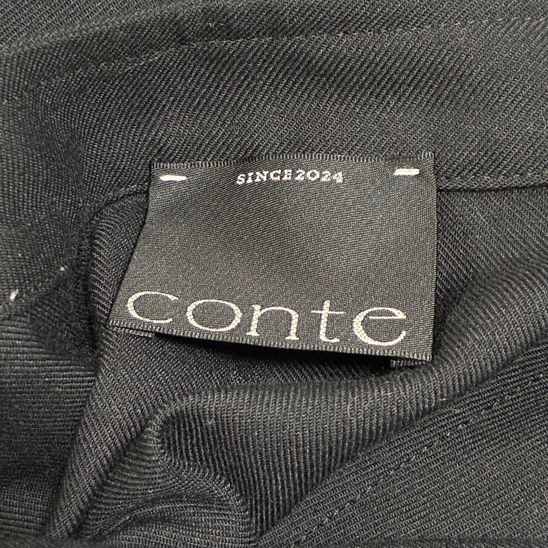 かんぐれconte コンテ ジップアップ Vネック オールインワン ブラッ