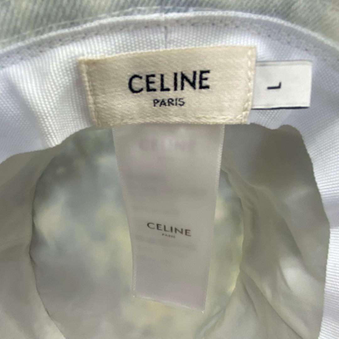 CELINE ハット バケットハット ロゴ タイダイ柄 デニム インディゴ 青