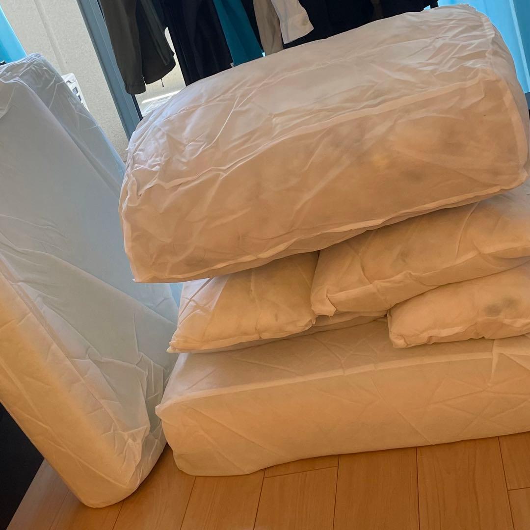 カウチソファ 布張り ブラウン