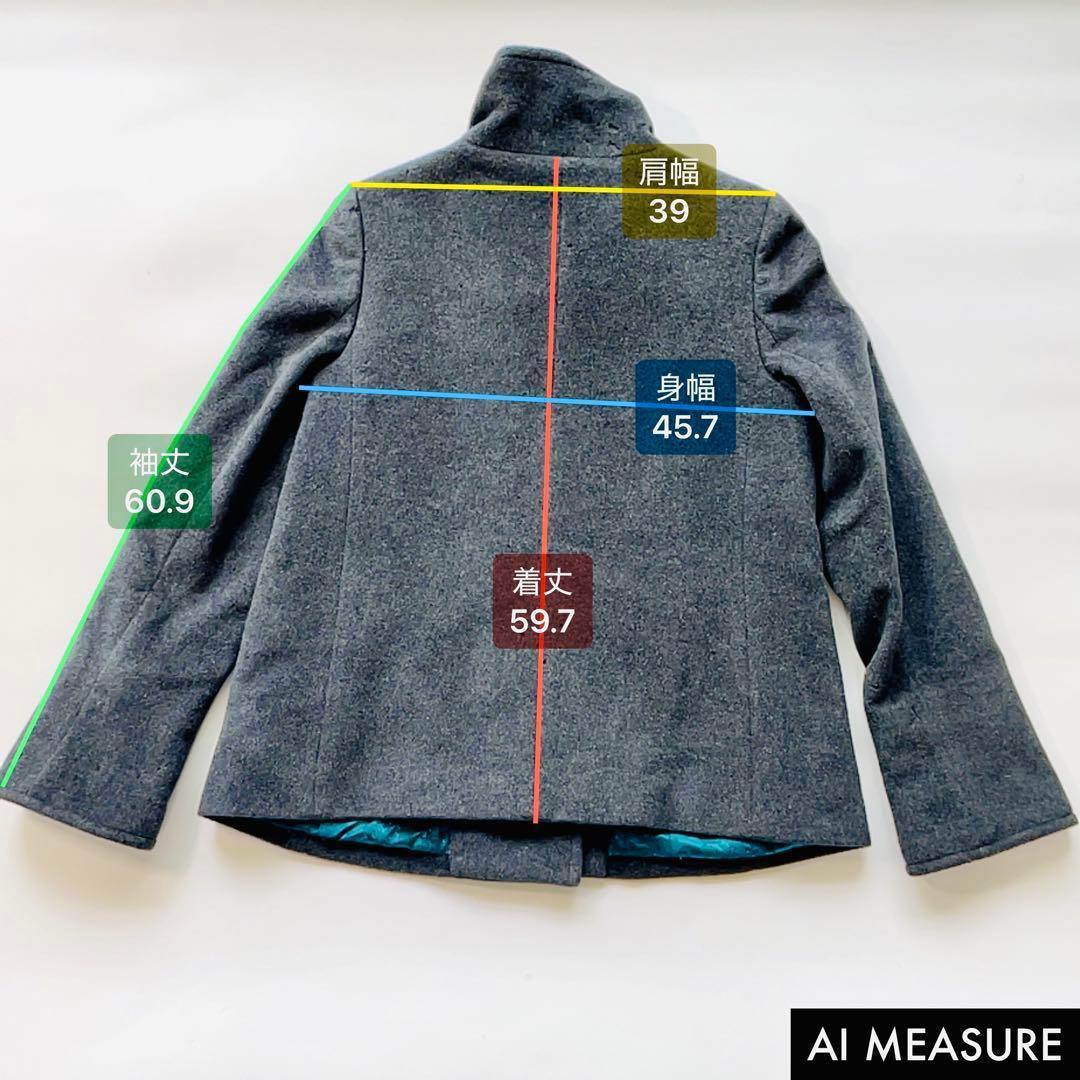 VIVIENNE TAM アンゴラ混 スタンドカラージャケット チャイナ グレー