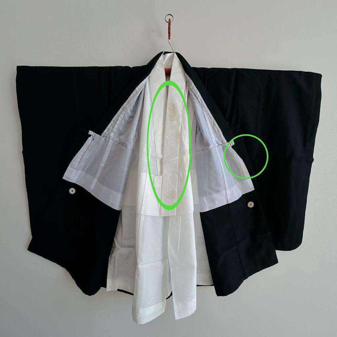 セット　七五三　5歳　男の子　羽織　袴　長着　長襦袢　帯　草履　グレー水色黒