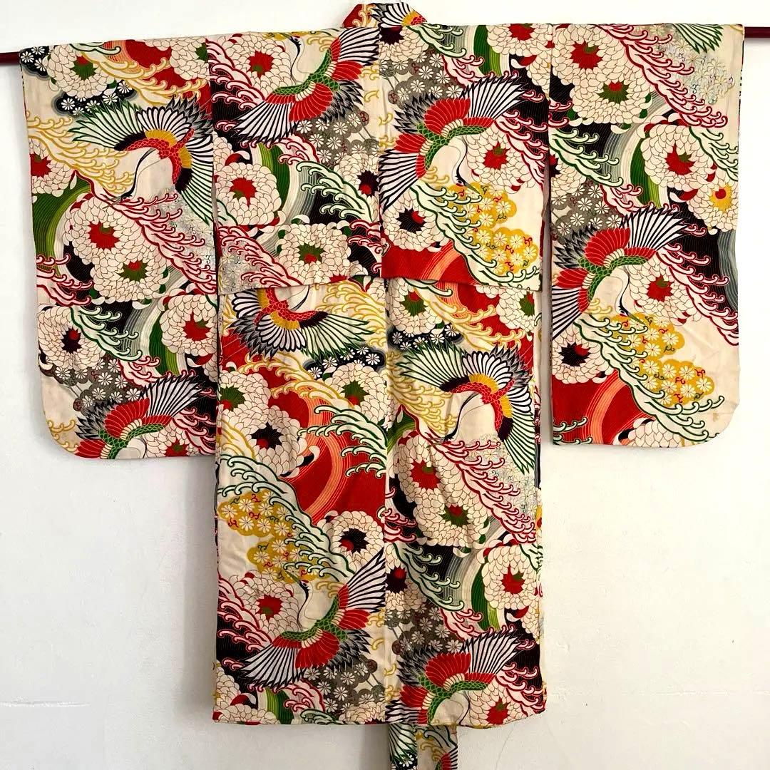 アンティーク　七五三　3歳　着物　被布コートビーズバック　草履セット☆