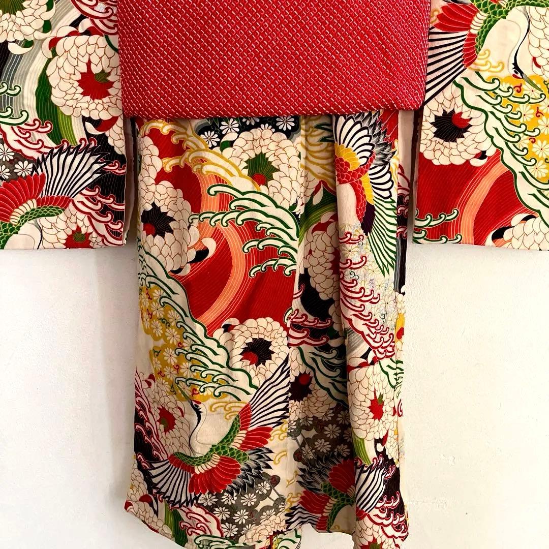 アンティーク　七五三　3歳　着物　被布コートビーズバック　草履セット☆