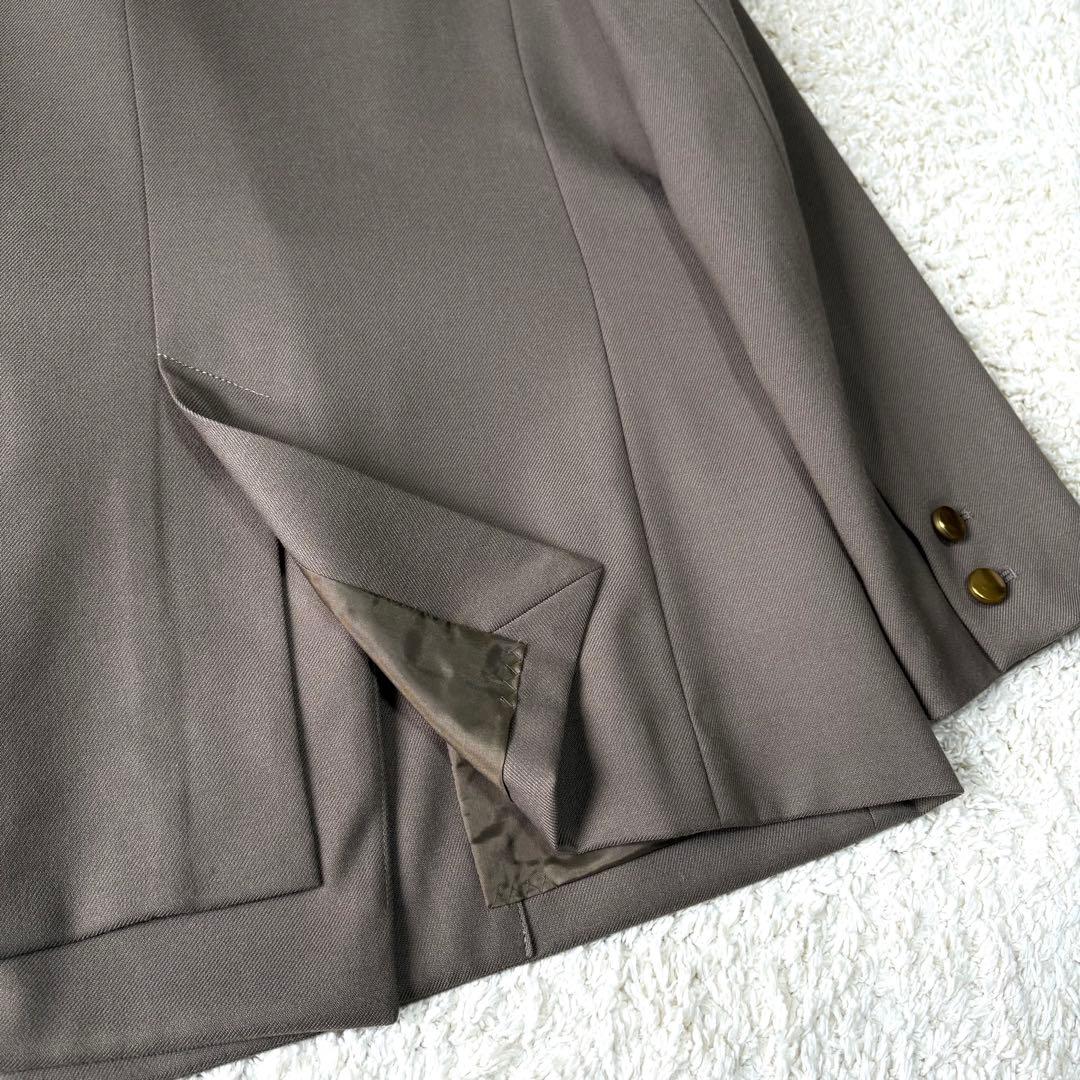 ノーブル ウールミドルピークドラペルジャケット 金ボタン 38 ダブル ブレザー