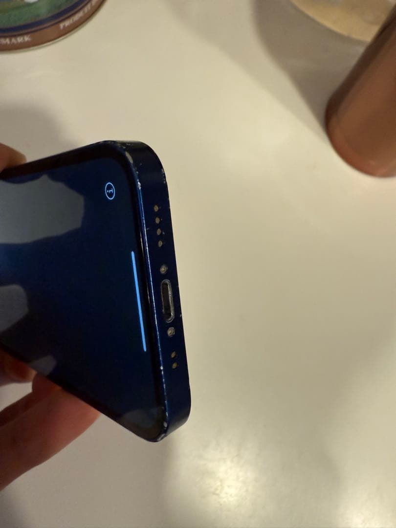 iPhone 12 mini 128gb ブルー 本体 動作品 外装ダメージ大