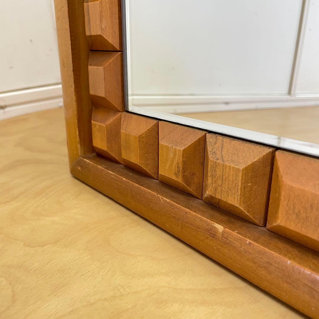 ビンテージ ウォールミラー 木枠ミラー 鏡 壁掛け アンティーク レトロ