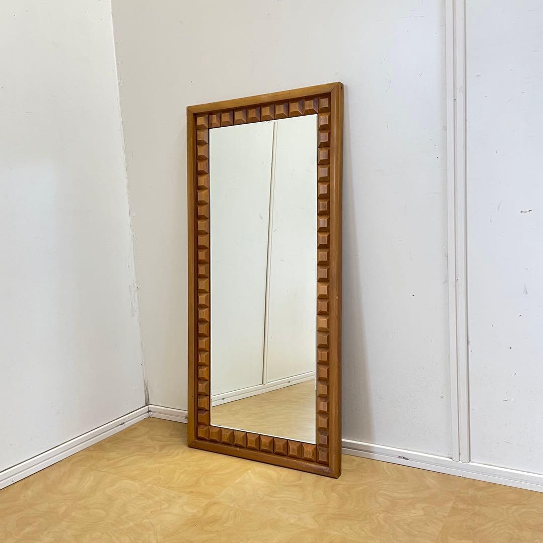 ビンテージ ウォールミラー 木枠ミラー 鏡 壁掛け アンティーク レトロ