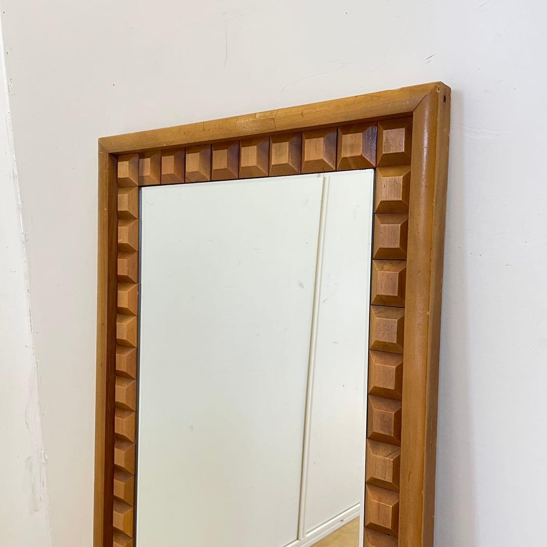 ビンテージ ウォールミラー 木枠ミラー 鏡 壁掛け アンティーク レトロ