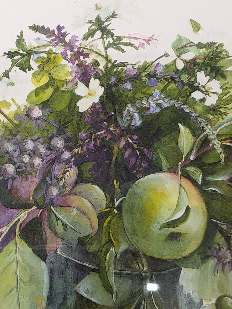 真作 橋本不二子「ハーベストジョイ」リトグラフ 版画 絵画 証明書付 木製額