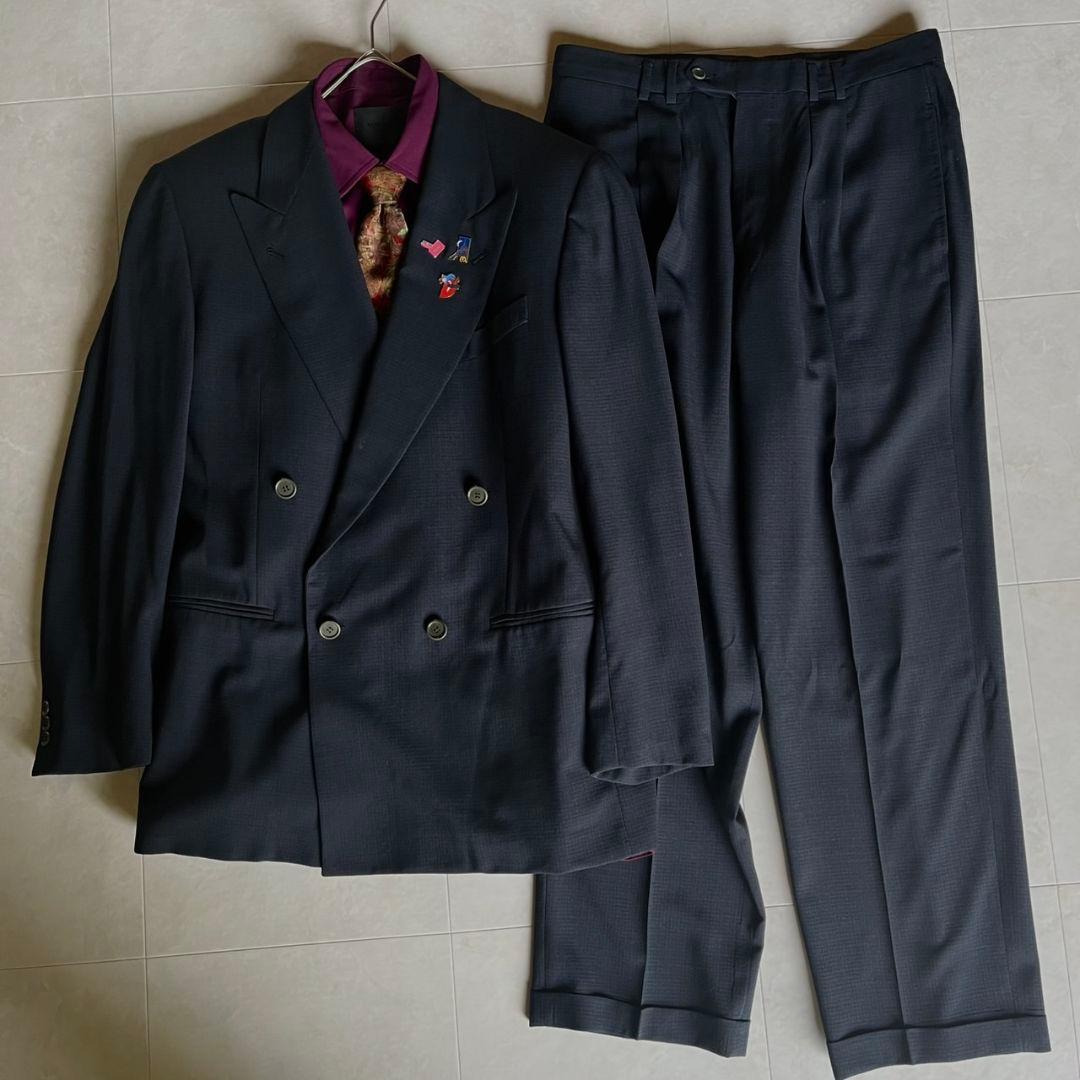 90sイタリア製✨高級スーツセットアップ+ネクタイ　セット