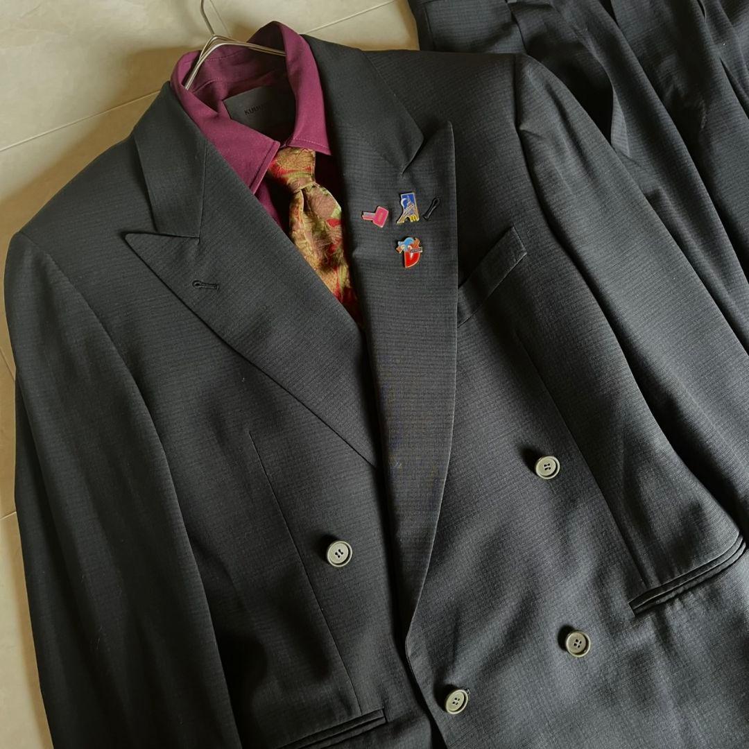 90sイタリア製✨高級スーツセットアップ+ネクタイ　セット