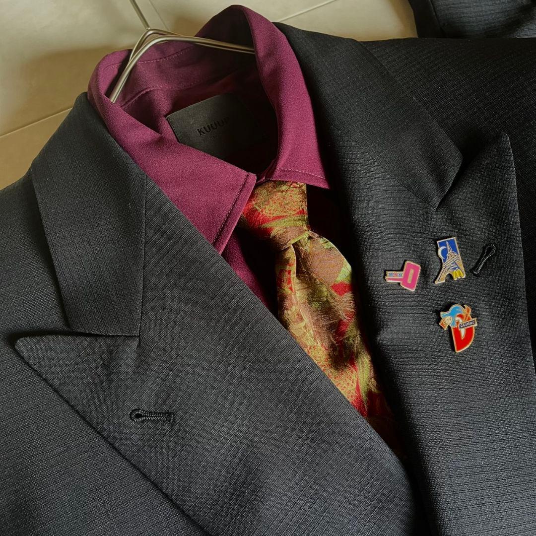 90sイタリア製✨高級スーツセットアップ+ネクタイ　セット