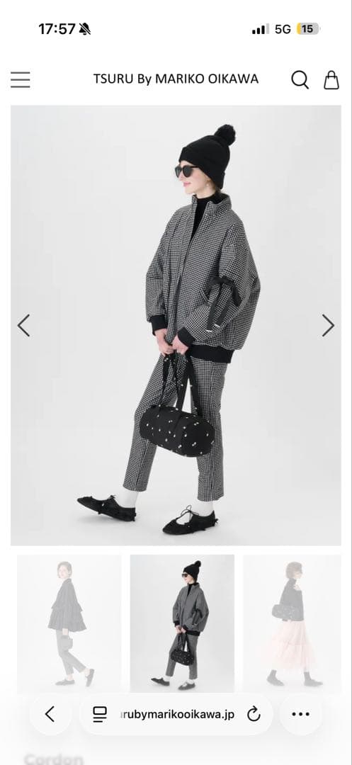 TSURU ブラック フラットシューズ