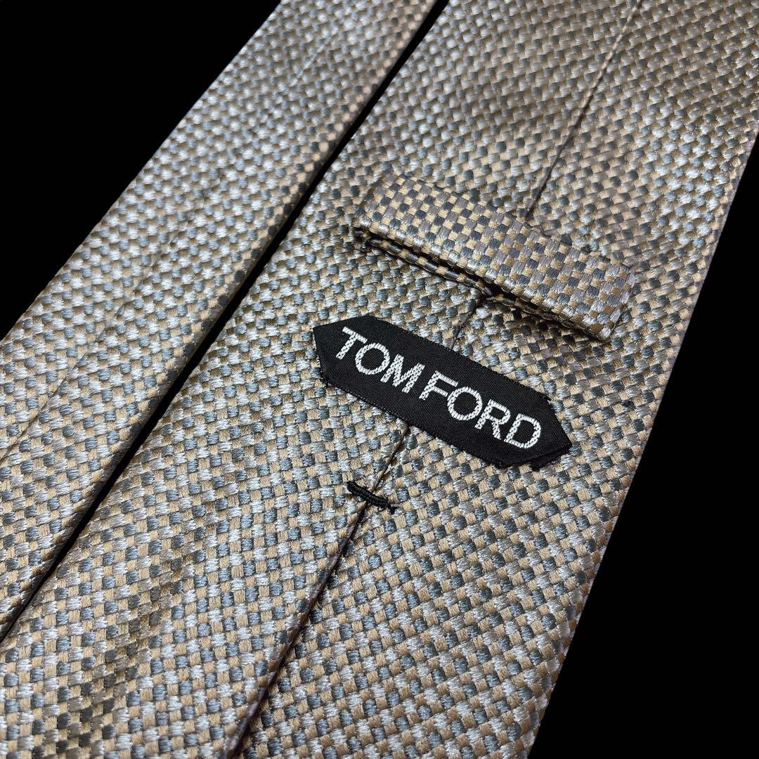TOM FORD ネクタイ シャンパンゴールド シルク 高級 光沢 ジャガード