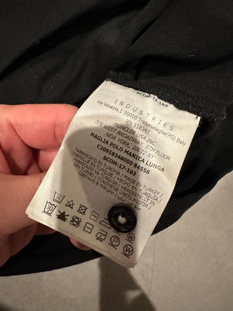 MONCLER 長袖ポロシャツ 黒