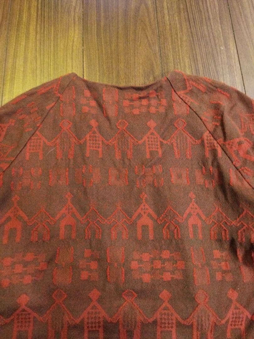 美品♪根々 ジャガード織り つながる ショートコート ジャケット