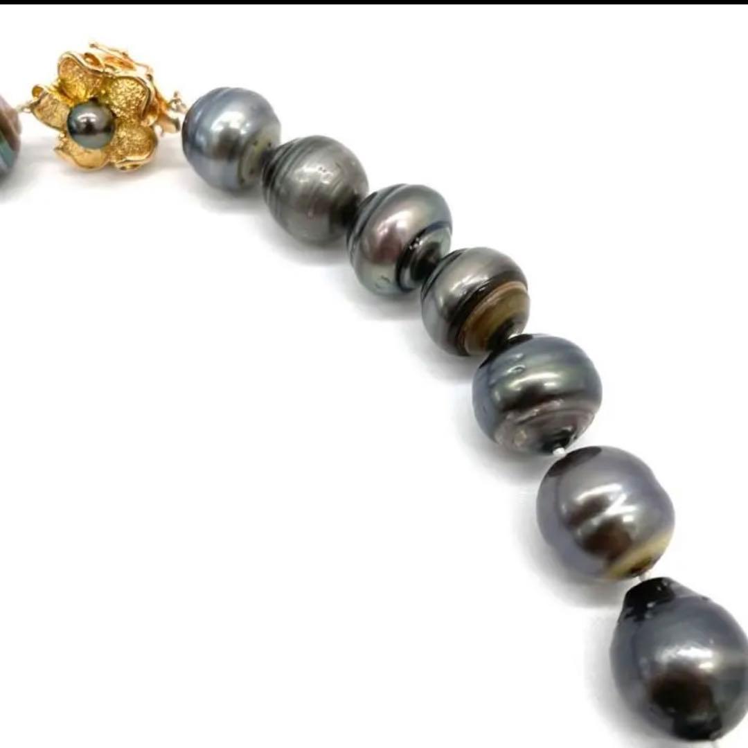 YAMA バロックパール ネックレス 黒真珠 ブラックパール K14金