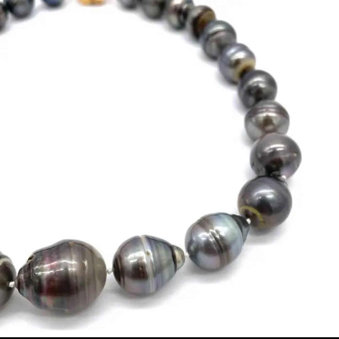 YAMA バロックパール ネックレス 黒真珠 ブラックパール K14金