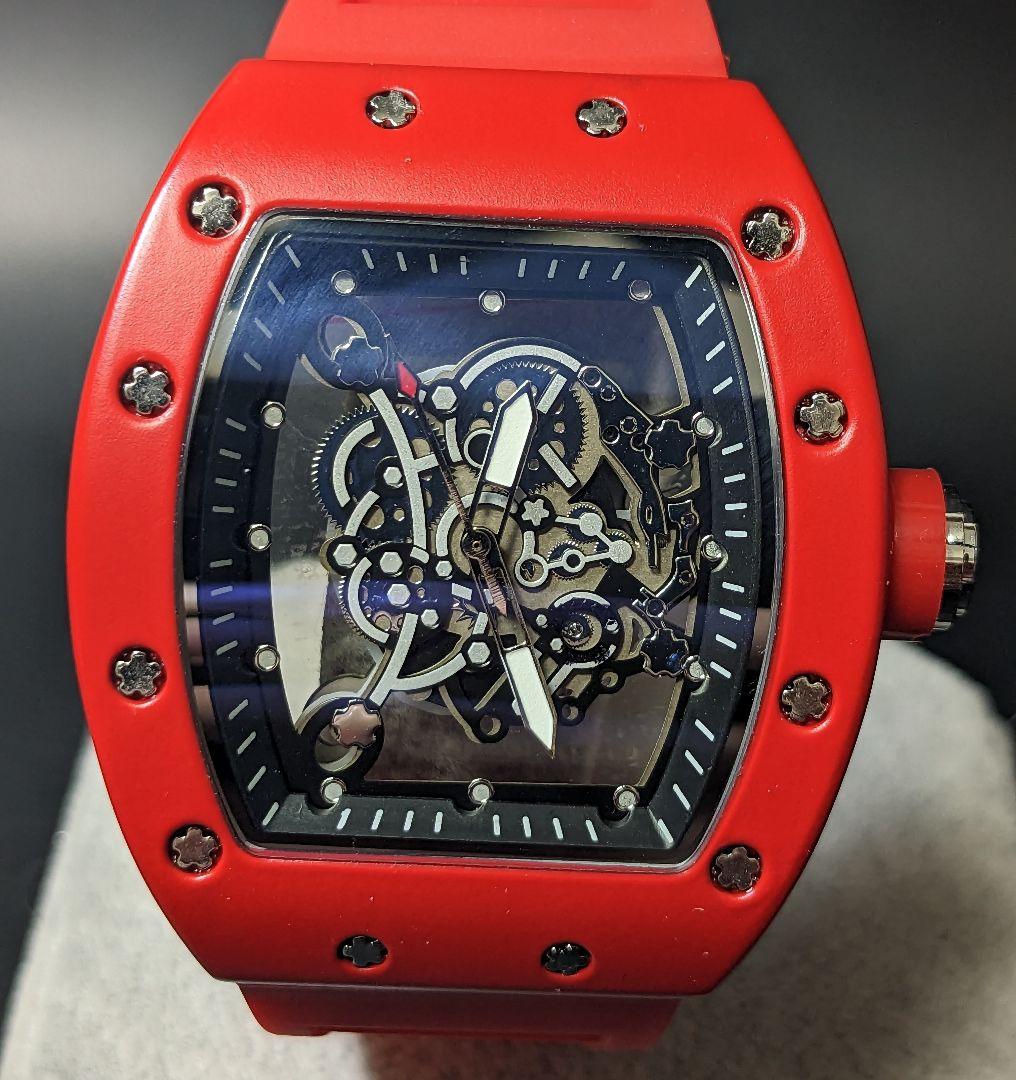 腕時計 リシャールミルtype クオーツ オマージュ トノー レッド