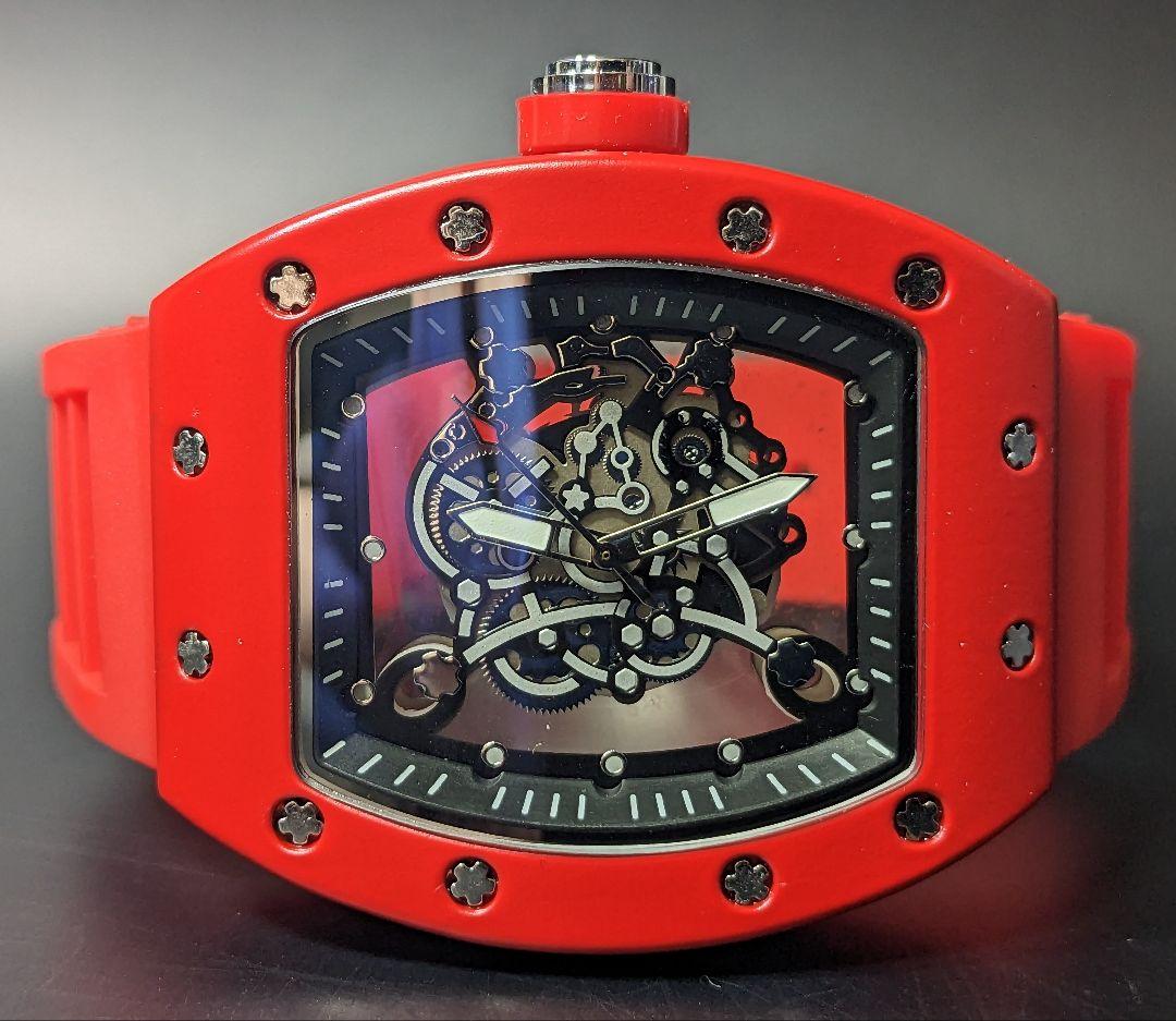 腕時計 リシャールミルtype クオーツ オマージュ トノー レッド