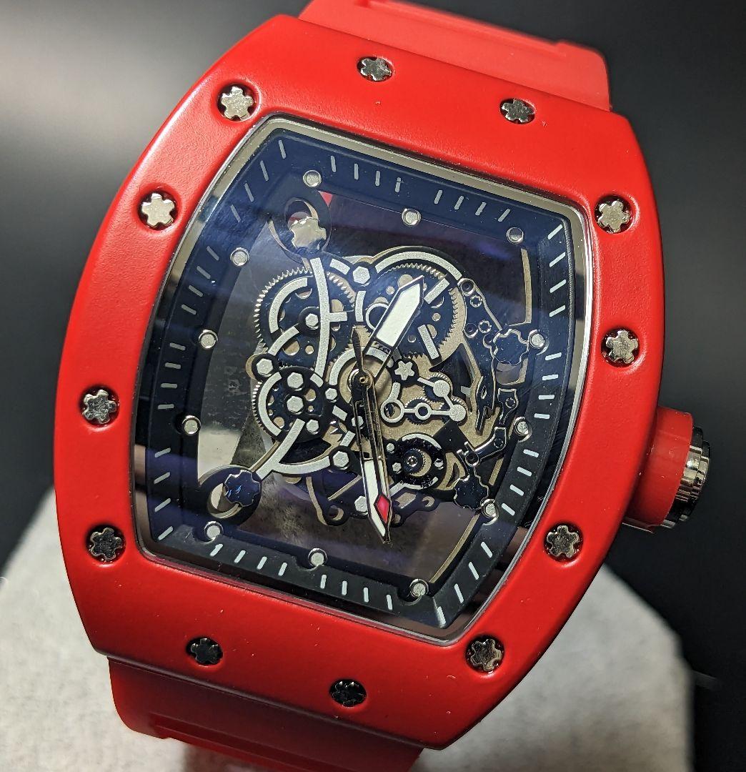 腕時計 リシャールミルtype クオーツ オマージュ トノー レッド