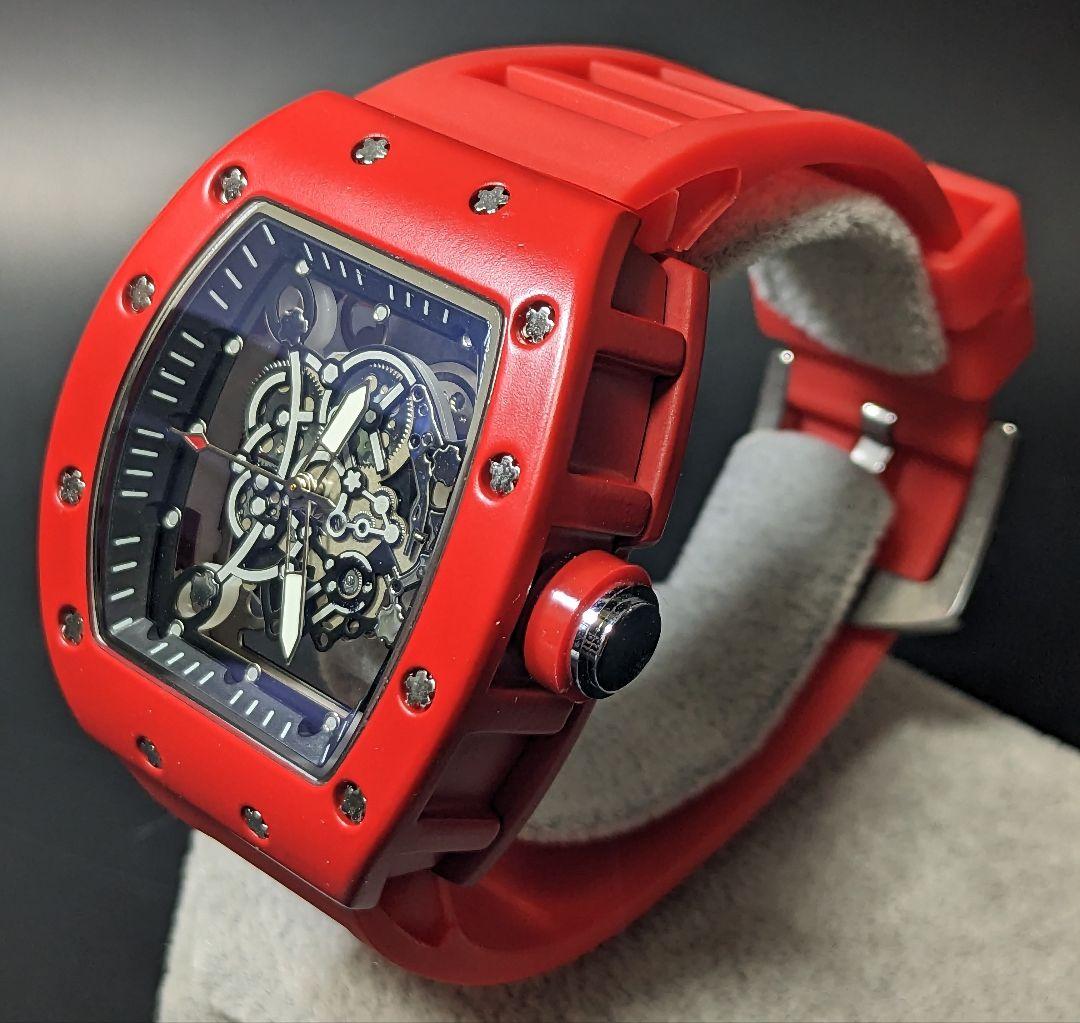 腕時計 リシャールミルtype クオーツ オマージュ トノー レッド