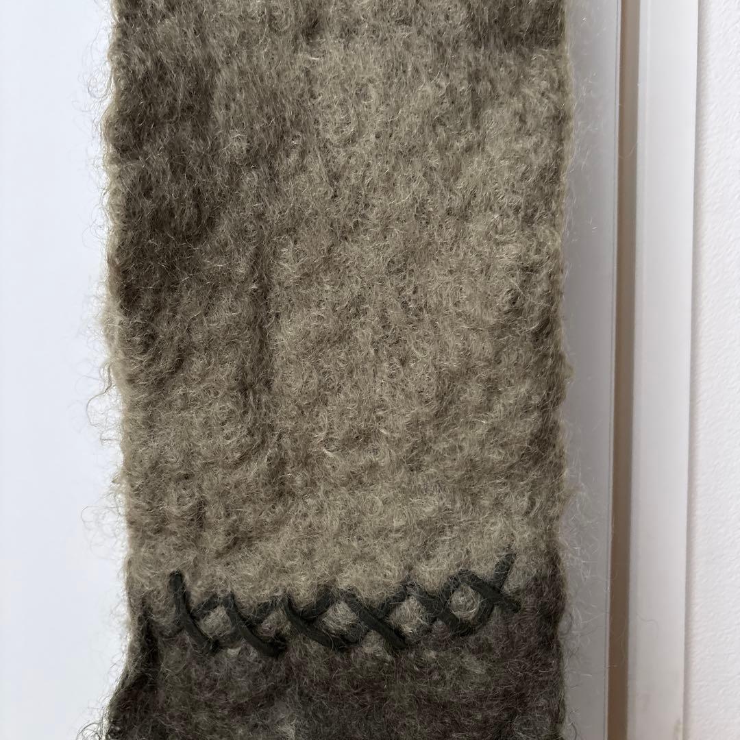 ロエベ　カーキ　モスグリーン　マフラー　モヘヤ