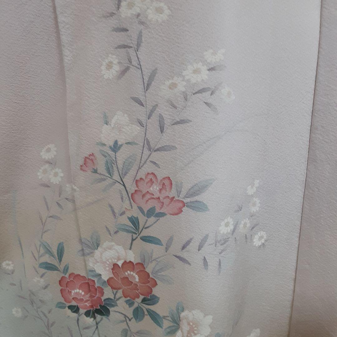 リメイク着物ロングワンピースボレロ付きＬ正絹着丈115センチ