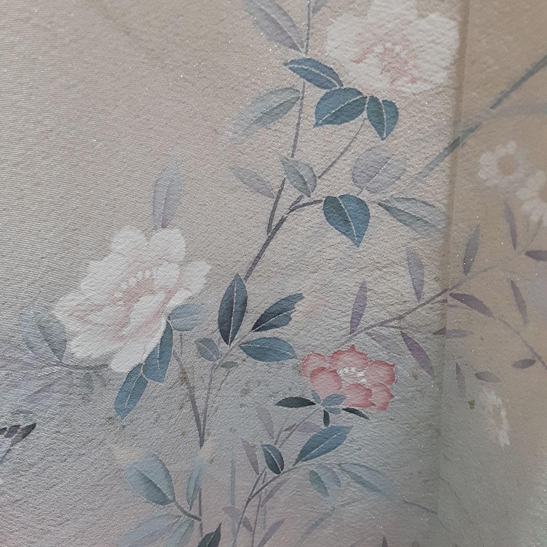 リメイク着物ロングワンピースボレロ付きＬ正絹着丈115センチ