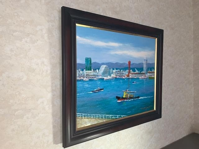 大型作品☀️小林幸三【神戸港】油彩画◆Ｆ１２号◆超人気画家
