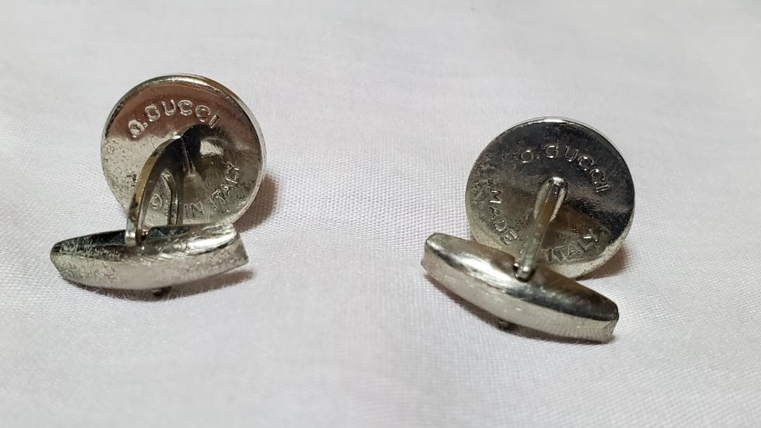 正規レア グッチ 騎士 クレストカフス エンブレムロゴボタン オールド 金×銀