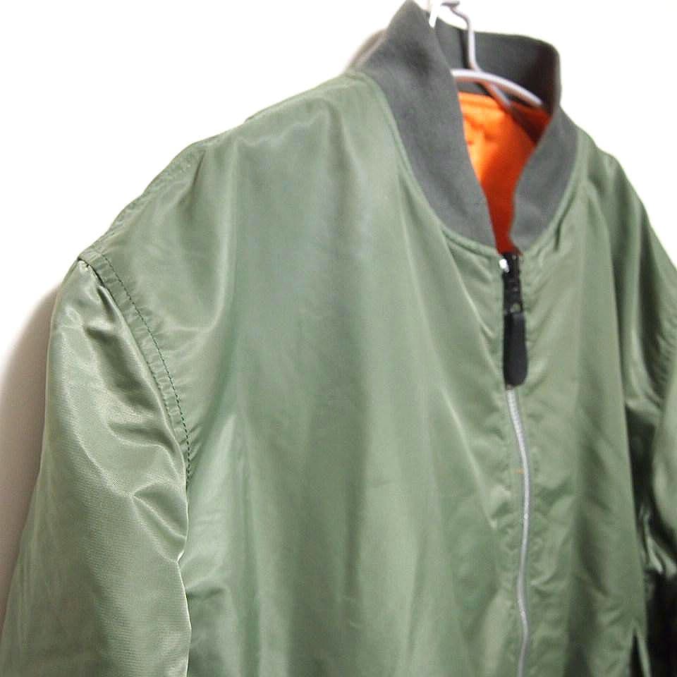 90s美品★XL　KNOX ARMORY　リバーシブル　中綿　MA-1　オリーブ